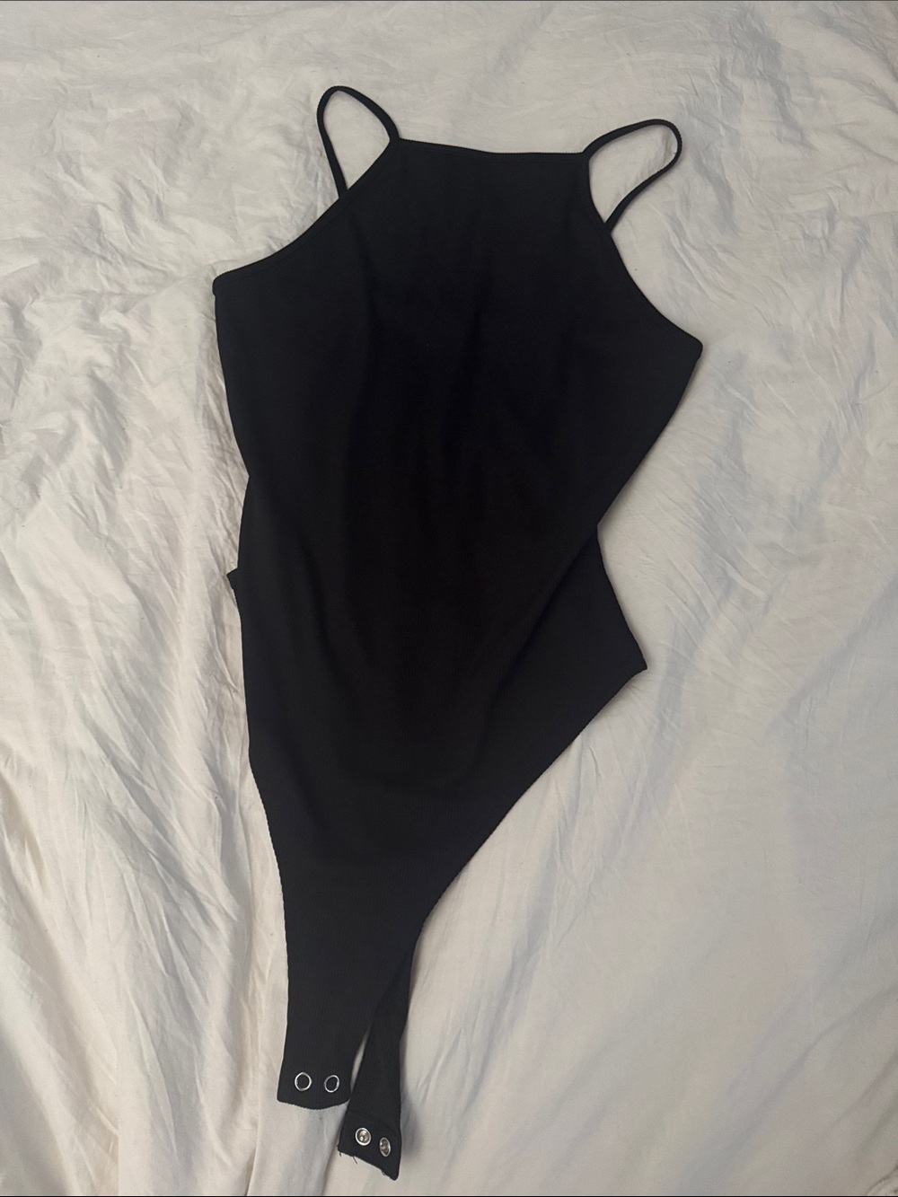 Black High Neck Ribbed Bodysuit